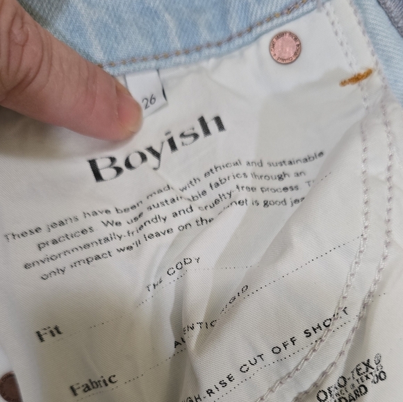 Boyish Cody High Rise Cut Off Shorts Spectacular Now 26 Sustainable Light Wash - Picture 8 of 9